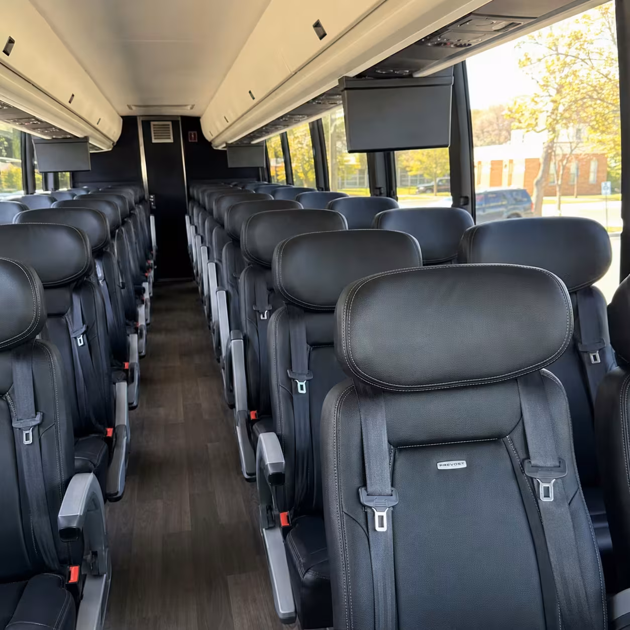 los angeles charter bus rental interior