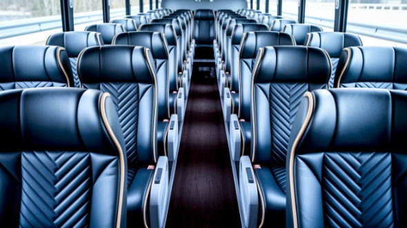 los angeles 50 passenger charter bus inside