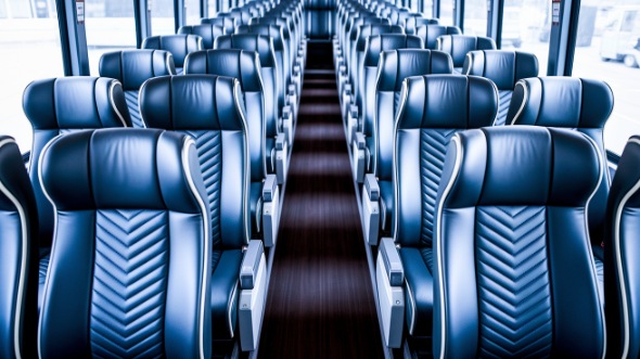 los angeles 54 passenger charter bus inside