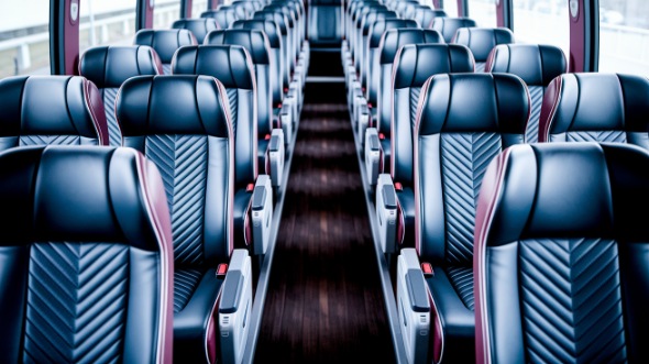 los angeles 55 passenger charter bus inside
