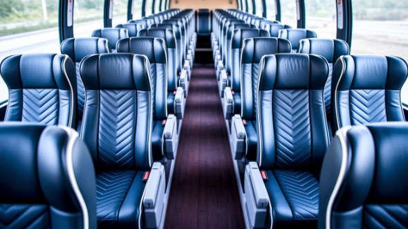 los angeles 56 passenger charter bus inside