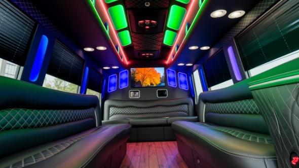 party bus rental interior
